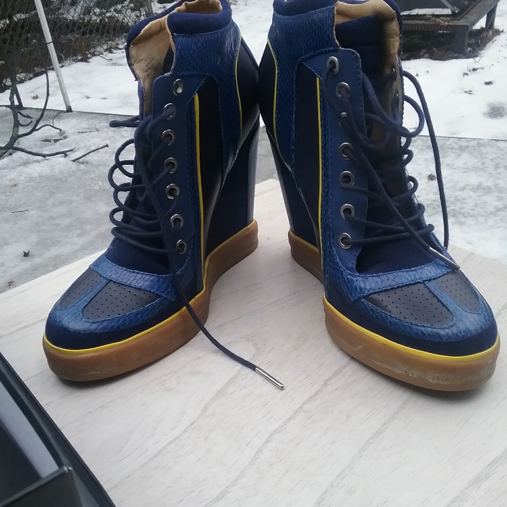 L.A.M.B. high heel sneakers